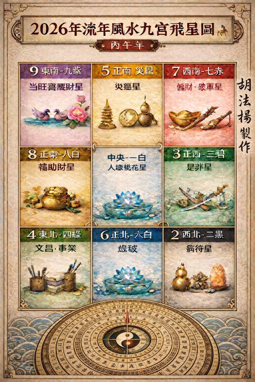 2026流年九宮飛星風水圖